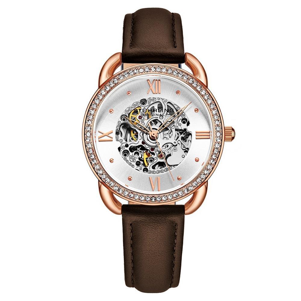 商品Stuhrling|Women's Automatic Dark Brown Genuine Leather Strap Watch 36mm,价格¥1007,第1张图片