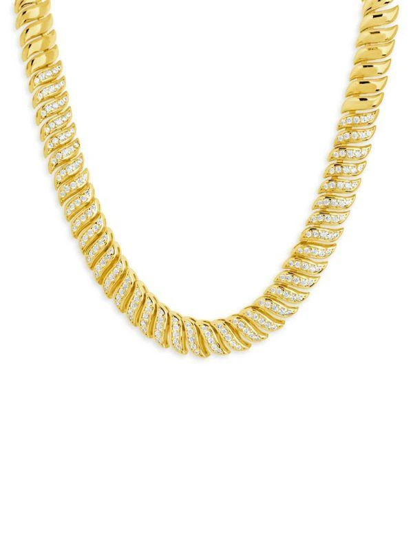 商品Sterling Forever|Arabella 14K Goldplated Cubic Zirconia Chain Necklace,价格¥1460,第1张图片