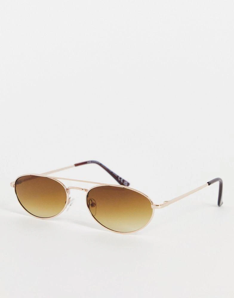 商品SVNX|SVNX aviator sunglasses in gold with thin frame,价格¥48,第1张图片