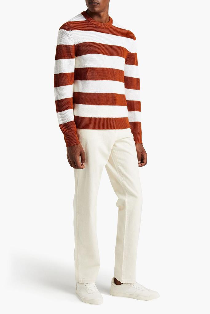 商品Sandro|Ribbed striped wool-blend sweater,价格¥1117,第4张图片详细描述