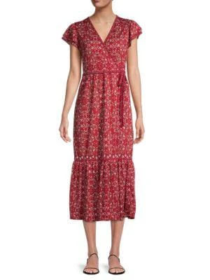 商品Max Studio|Floral-Print Tie-Waist Dress,价格¥226,第1张图片详细描述