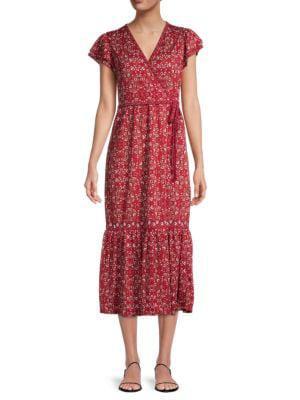 商品Max Studio|Floral-Print Tie-Waist Dress,价格¥223,第1张图片