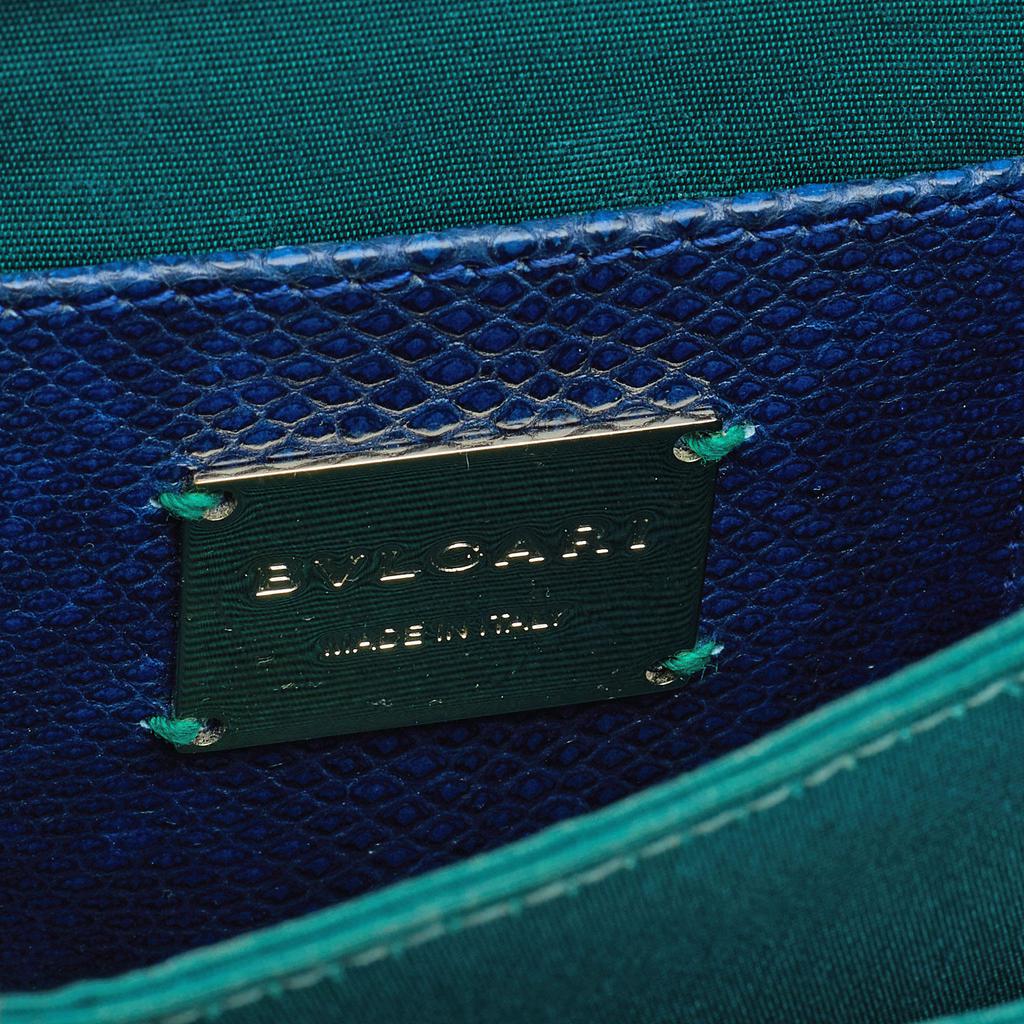 Bvlgari Blue Karung Serpenti Forever Flap Top Handle Bag商品第8张图片规格展示