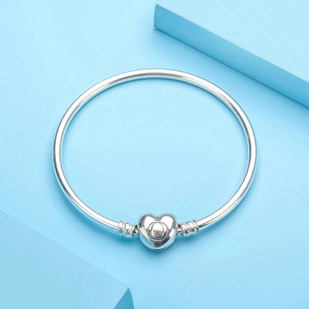 PANDORA 潘多拉 Moments标志心形链扣925银手镯 596268 商品