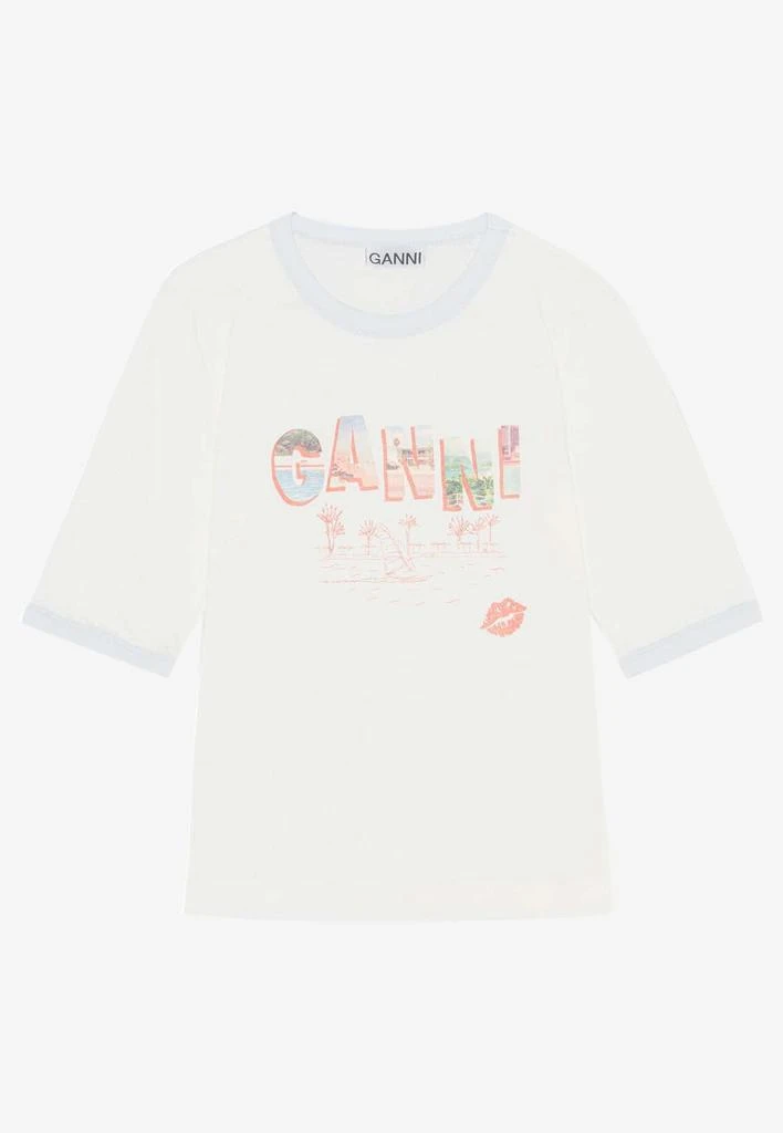 商品Ganni|Logo Crewneck Short-Sleeved T-shirt,价格¥866,第3张图片详细描述