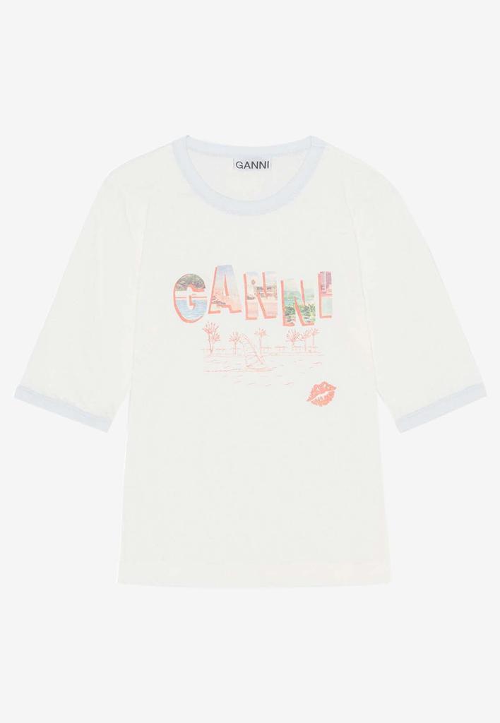 商品Ganni|Logo Crewneck Short-Sleeved T-shirt,价格¥744,第5张图片详细描述