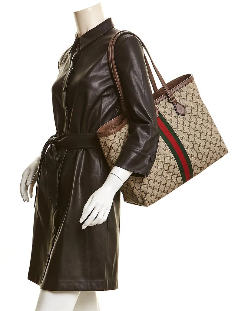 商品Gucci|Gucci Ophidia Medium GG Supreme Canvas & Leather Tote,价格¥11031,第3张图片详细描述