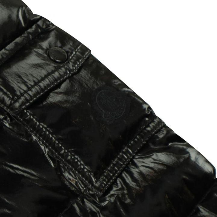 Black Shiny Bady Hooded Down Jacket商品第5张图片规格展示