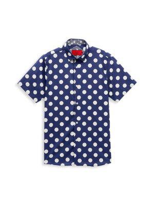 Little Boy’s Cotton Polka Dot Shirt商品第1张图片规格展示
