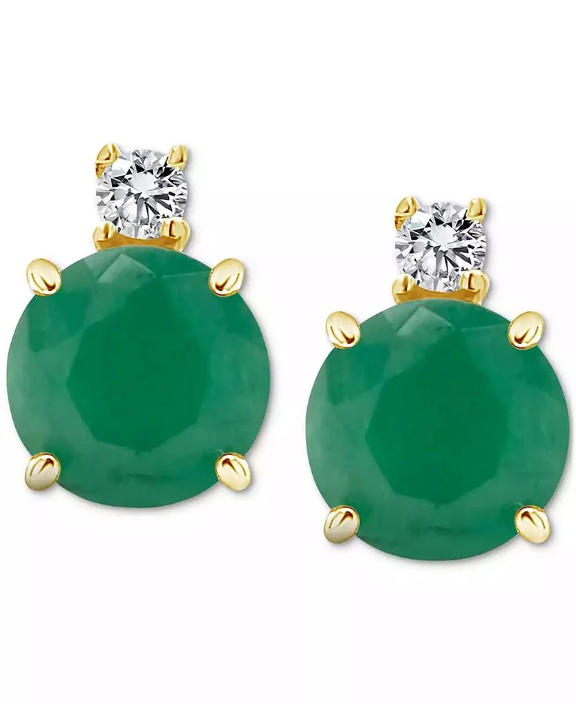 商品Macy's|Ruby (1-1/3 ct. t.w.) & Diamond Accent Stud Earrings in 14k Gold (Also in Emerald & Sapphire),价格¥3141,第1张图片