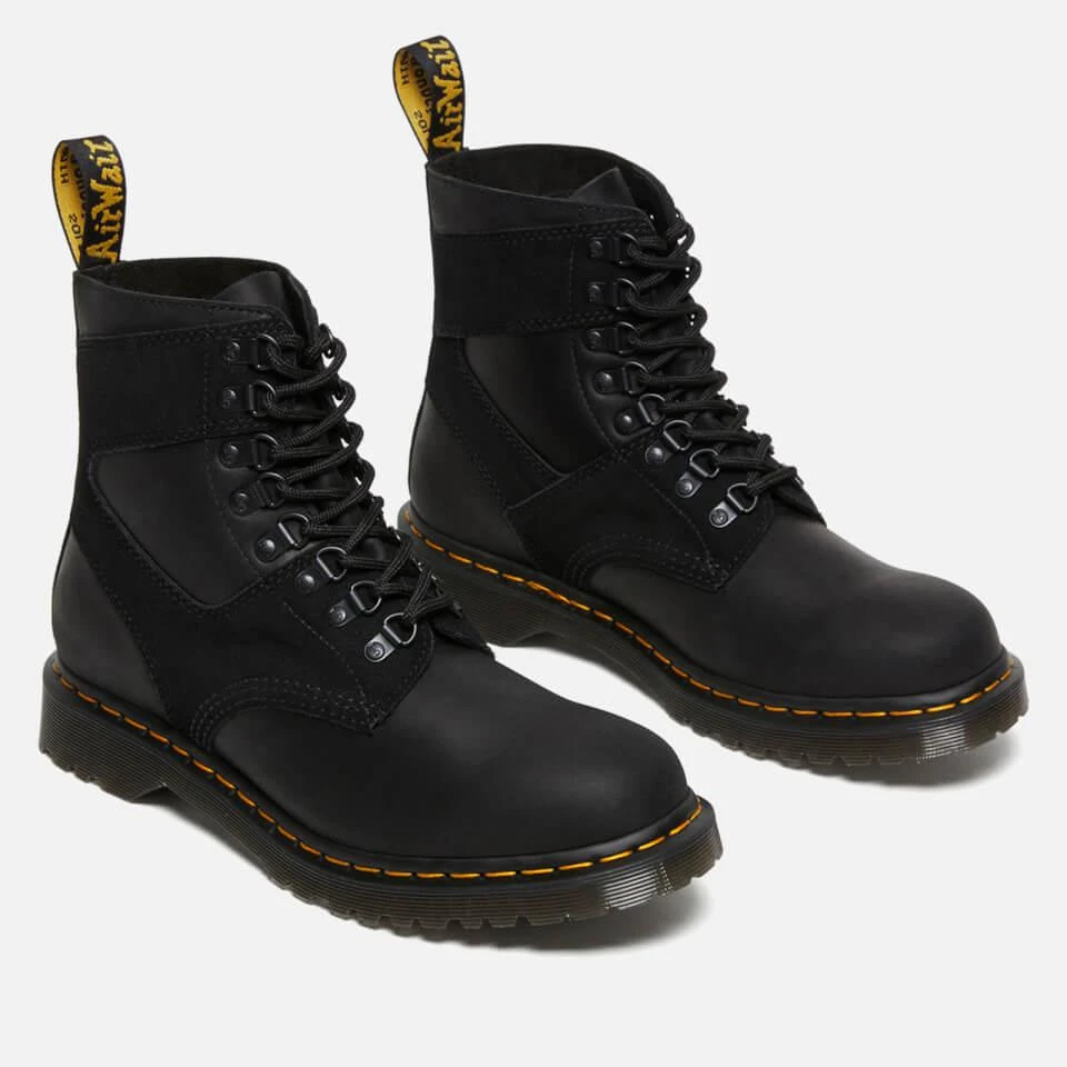 商品Dr. Martens|DR. MARTENS 1460 PASCAL STREETER LEATHER AND SUEDE BOOTS,价格¥1017,第1张图片