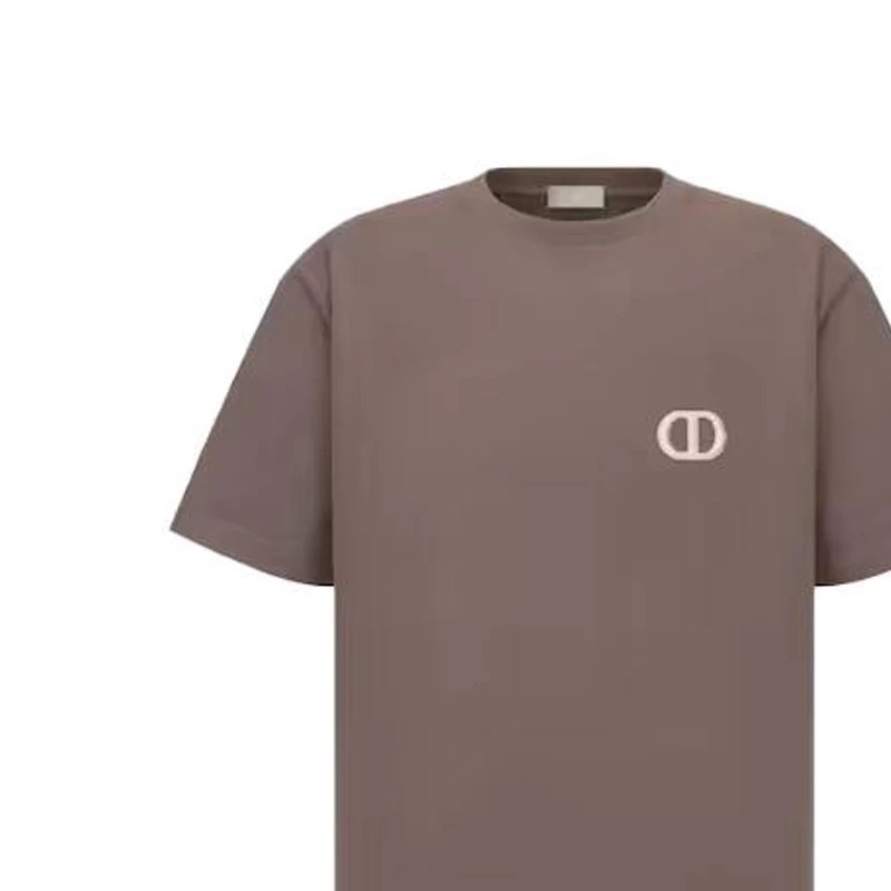 商品[国内直发] Dior|迪奥 SS23 纯色Logo刺绣圆领短袖T恤 男款 棕色,价格¥3051,第7张图片详细描述