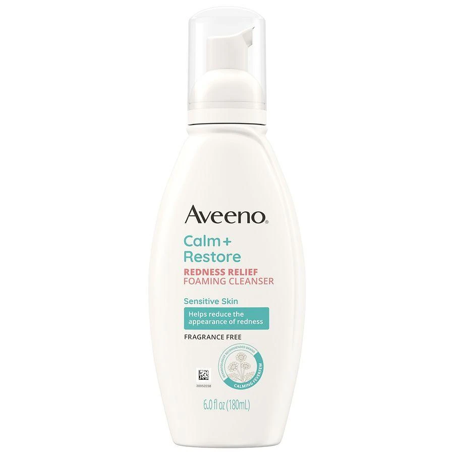 商品Aveeno|Calm + Restore Redness Relief Foaming Facial Cleanser Fragrance Free,价格¥97,第3张图片详细描述