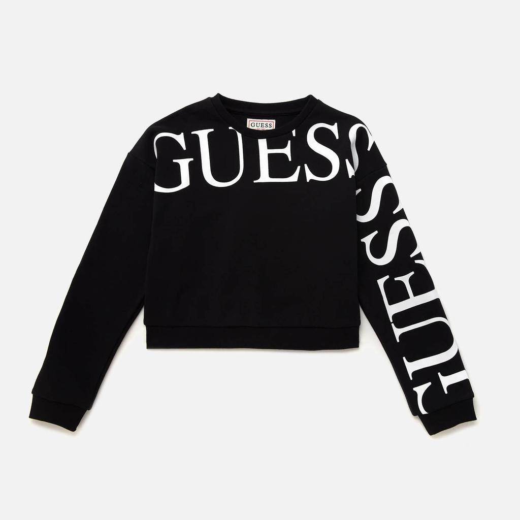 Guess Girls' Cropped Logo Active Sweatshirt - Jet Black商品第1张图片规格展示