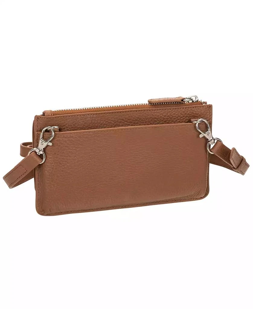 商品Mancini Leather Goods|Women's Pebbled Collection RFID Secure Crossbody Wallet,价格¥631,第3张图片详细描述