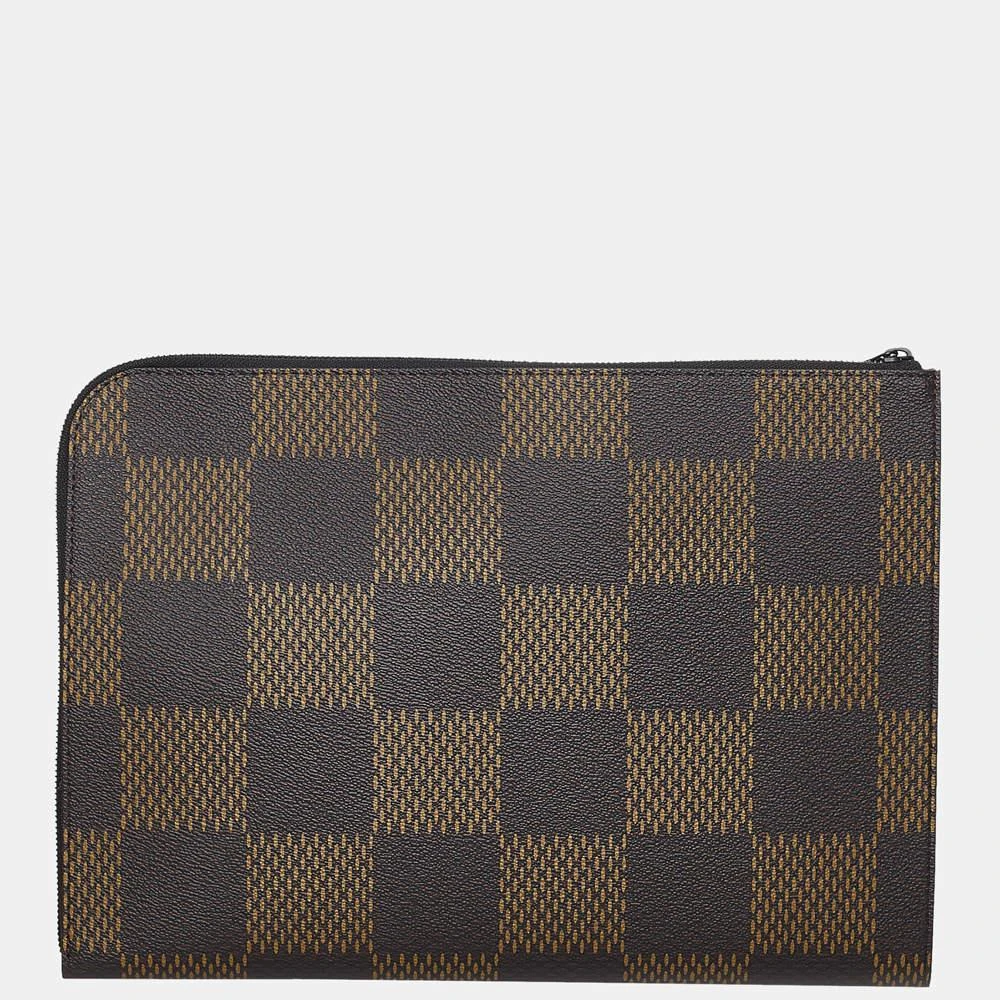 商品[二手商品] Louis Vuitton|Louis Vuitton Brown Damier Ebene Nigo Bear Clutch Bag,价格¥8816,第4张图片详细描述