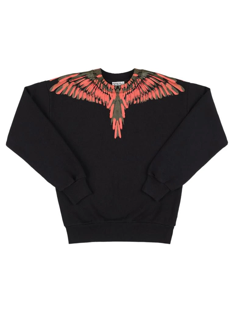 商品Marcelo Burlon|Wings Print Cotton Sweatshirt,价格¥825,第1张图片