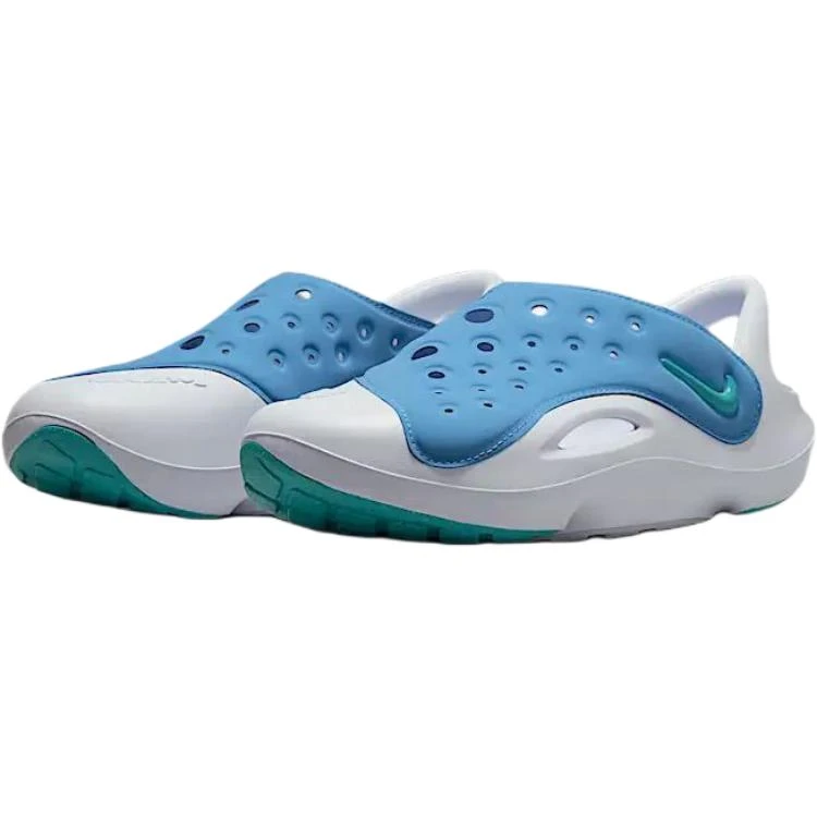 商品[国内直发] NIKE|[预售3天]Aqua Swoosh 柔软舒适 防滑耐磨 低帮 儿童凉鞋 白蓝 青少年,价格¥92,第5张图片详细描述