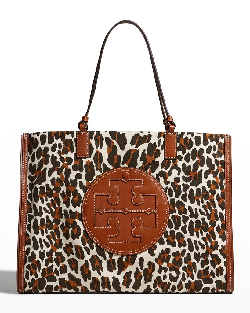 商品Tory Burch|Ella Logo Leopard Canvas Tote Bag,价格¥1508,第1张图片