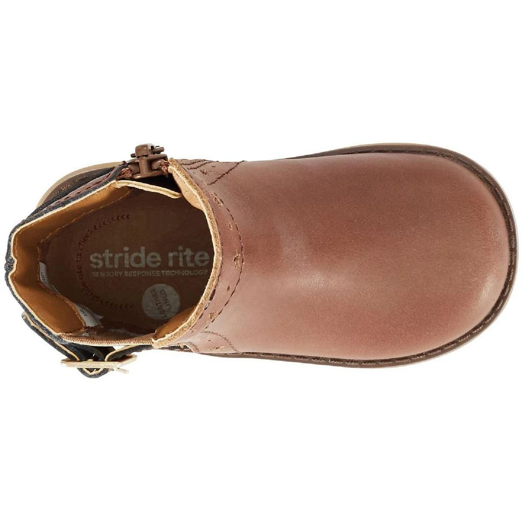 商品Stride Rite|Stride Rite Girls Agnes Leather Round Toe Booties,价格¥176,第3张图片详细描述