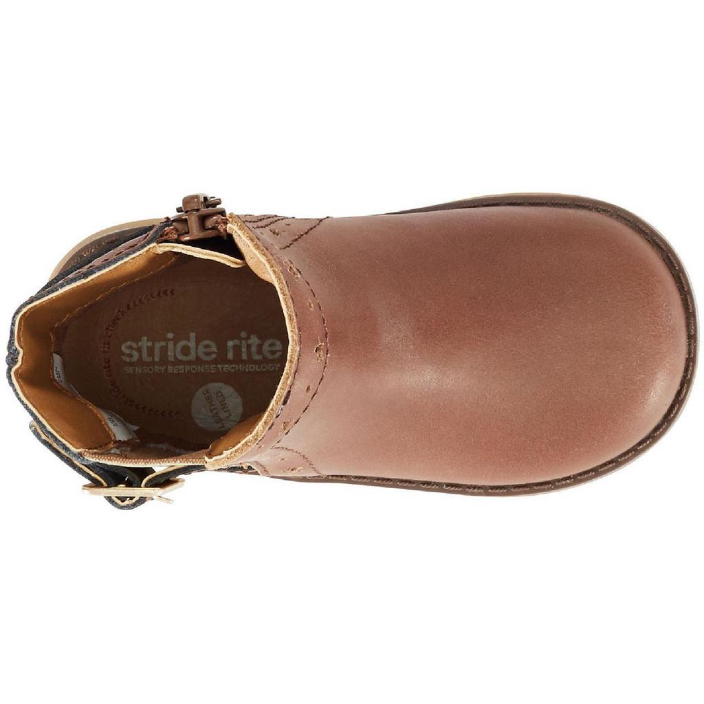 商品Stride Rite|Stride Rite Girls Agnes Leather Round Toe Booties,价格¥169,第5张图片详细描述