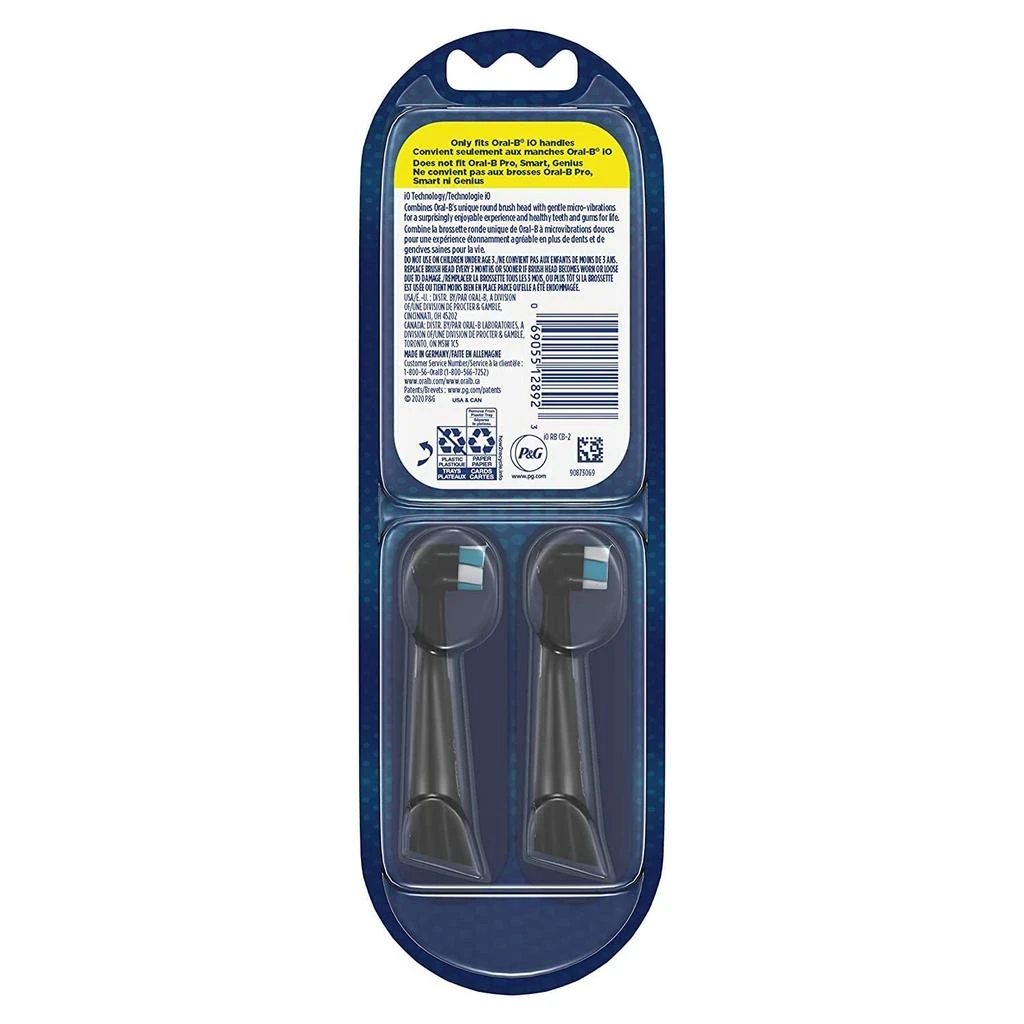 Oral-B iO Ultimate Clean Replacement Brush Heads, Black, 2 Count 商品