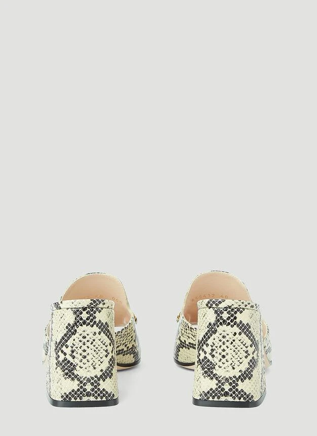 商品Gucci|Horsebit Python-Print Heeled Mules in Beige,价格¥6888,第4张图片详细描述