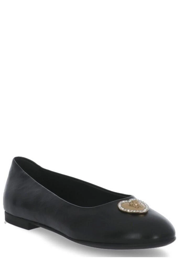 商品Versace|Versace Kids Heart Embellished Slip-On Ballerinas,价格¥2848,第2张图片详细描述