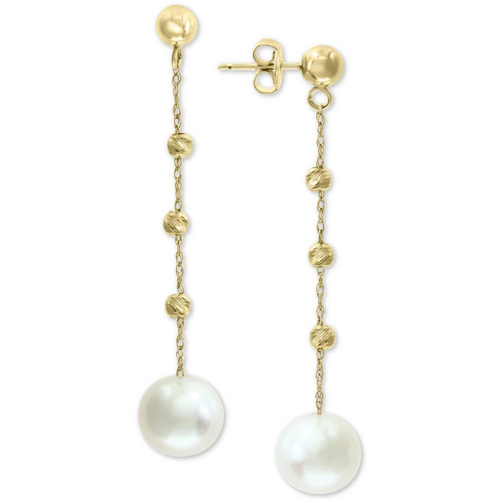 商品Effy|EFFY® Cultured Freshwater Pearl (8mm) Beaded Drop Earrings in 14k Gold,价格¥2259,第2张图片详细描述