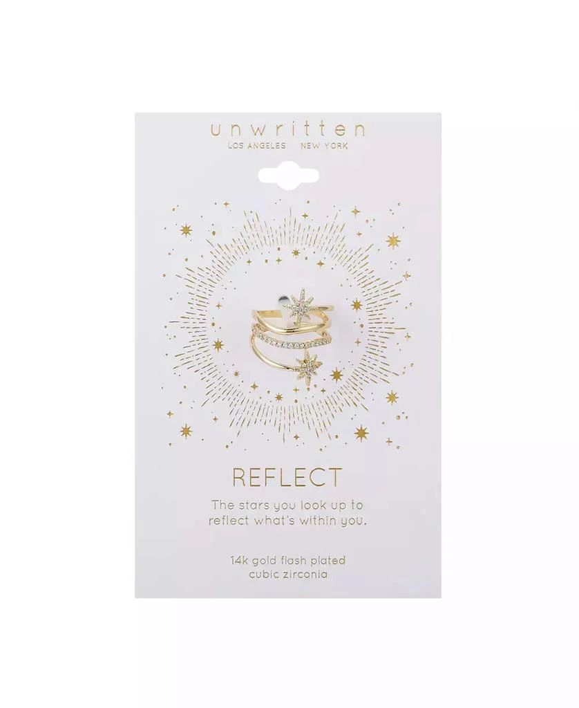 商品Unwritten|14K Gold Flash Plated Cubic Zirconia Star Adjustable Ring,价格¥266,第2张图片详细描述