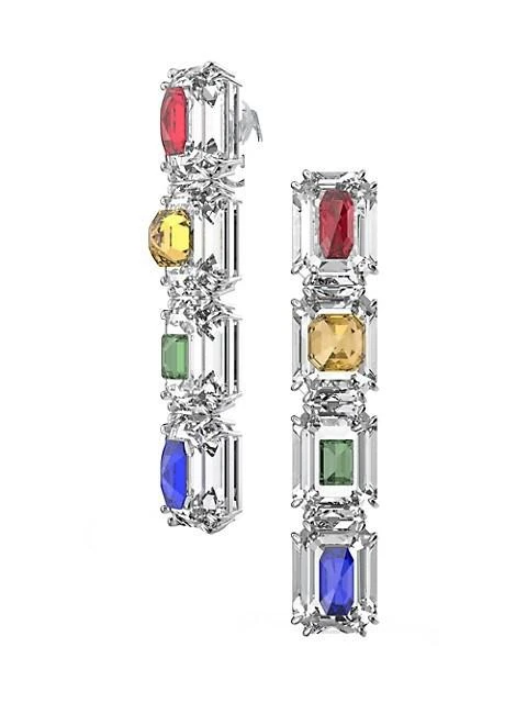 商品Swarovski|Chroma Rhodium-Plated Oversized Crystal Clip-On Earrings,价格¥2450,第2张图片详细描述