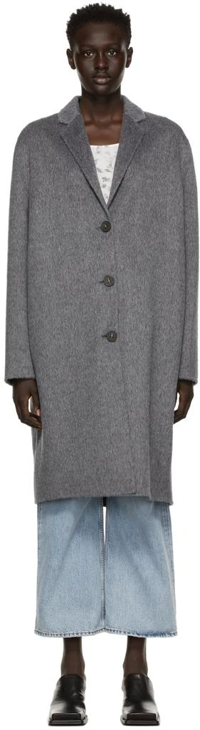 商品Acne Studios|Grey Avalon Single Breasted Coat,价格¥4775,第1张图片