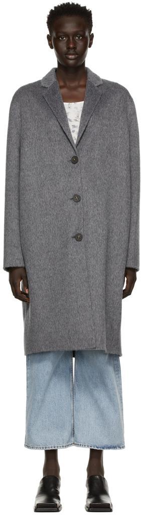 商品Acne Studios|Grey Avalon Single Breasted Coat,价格¥8480,第1张图片