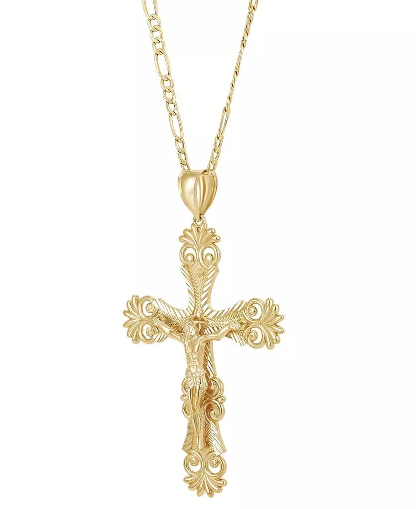商品Macy's|Men's Ornately-Finished Crucifix 22" Pendant Necklace in 10k Gold,价格¥43955,第3张图片详细描述
