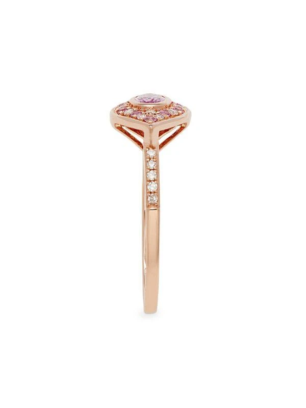 商品Effy|14K Rose Gold, Sapphire & Diamond Ring,价格¥4645,第4张图片详细描述