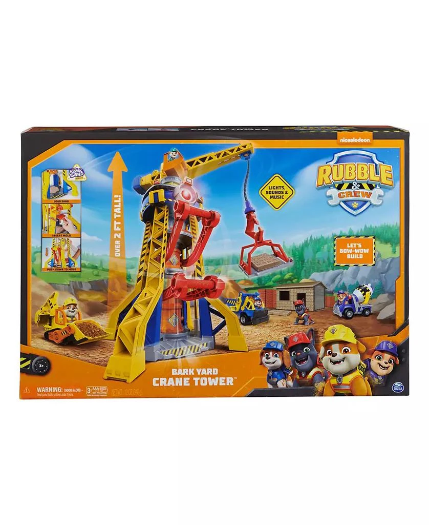 Bark Yard Crane Tower Playset with Rubble Action Figure, Toy Bulldozer Kinetic Build-It Play Sand, Kids Toys for Boys Girls 3 Plus 商品