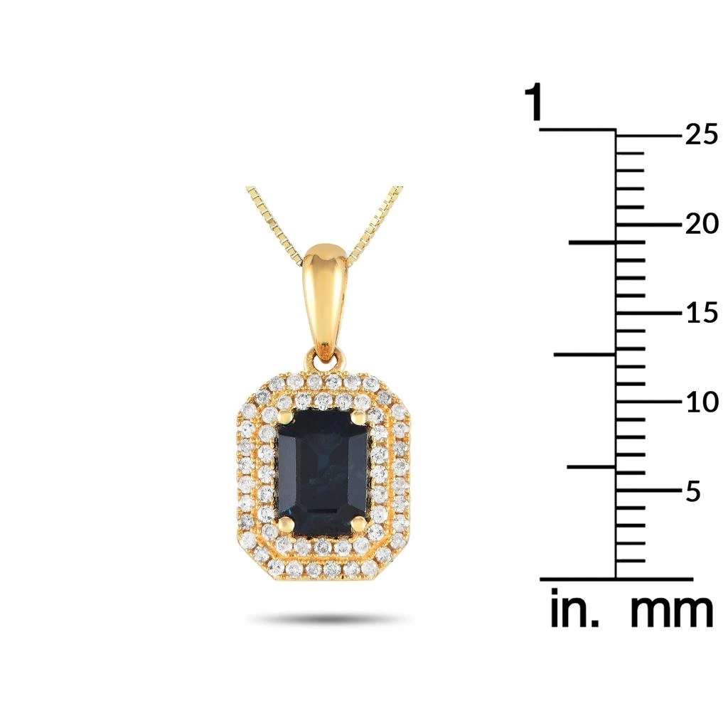 商品LB Exclusive|14K Yellow Gold 0.24ct Diamond and Sapphire Pendant Necklace PD4-15905YSA,价格¥6700,第4张图片详细描述