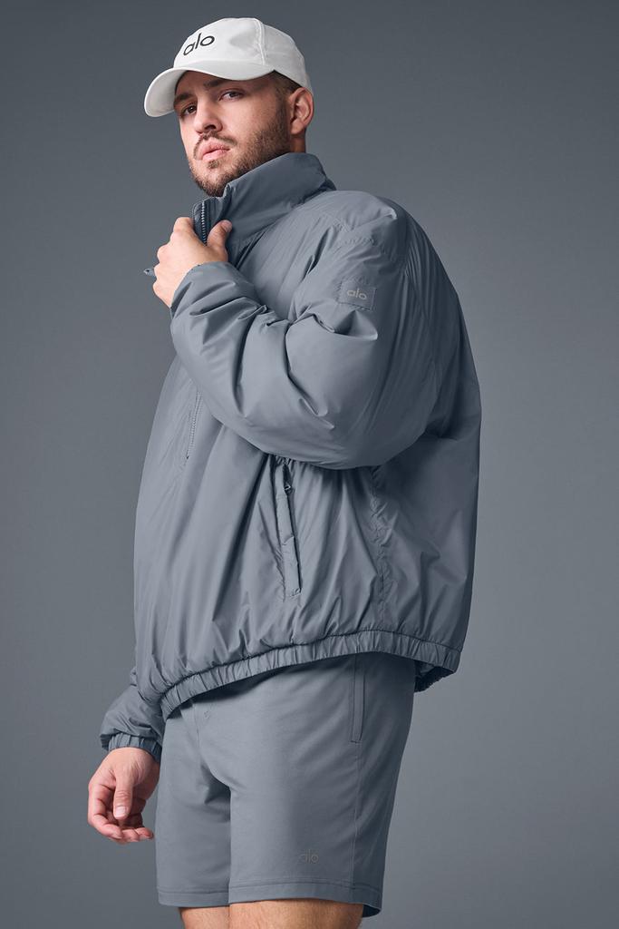 Alo Latitude Light Weight 1/2 Zip Pullover Jacket - Steel Grey