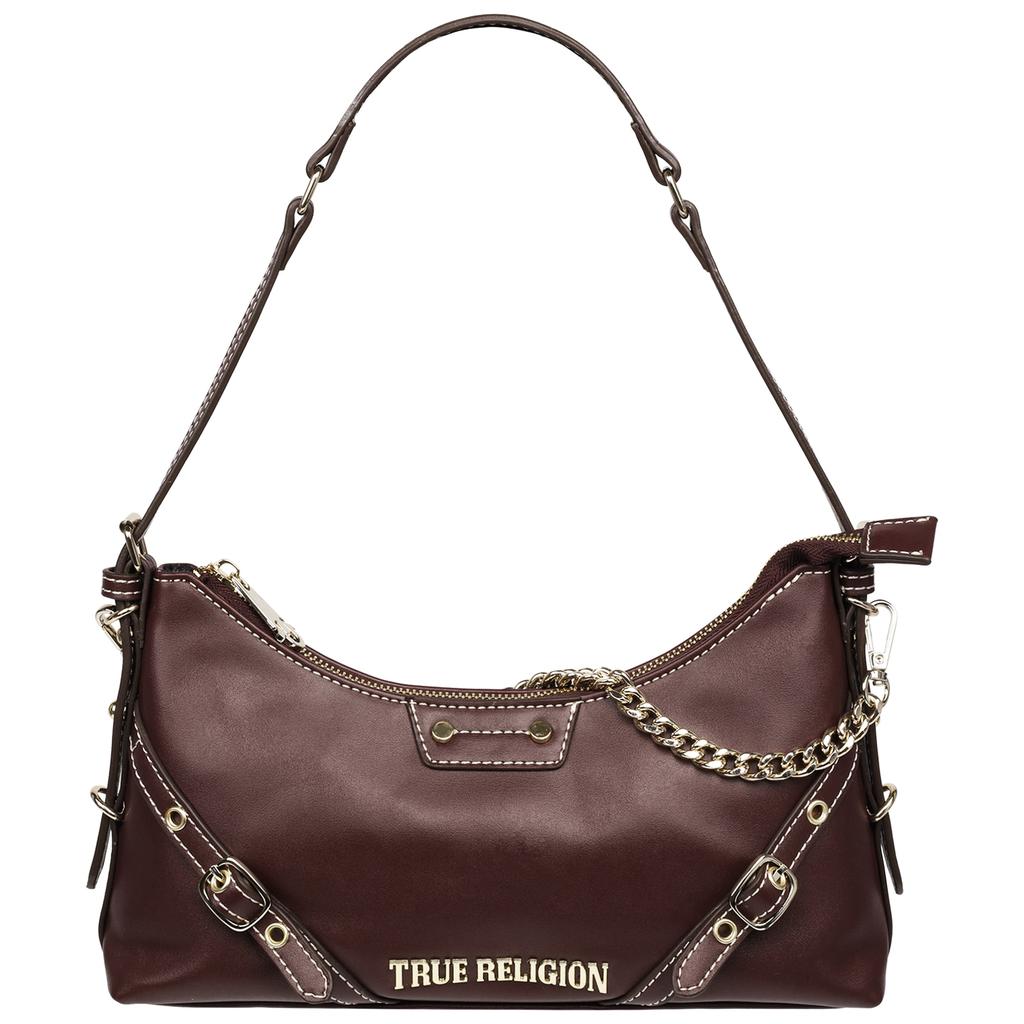 Schultertasche aus glattem PU-Leder mit Gürtel image 2