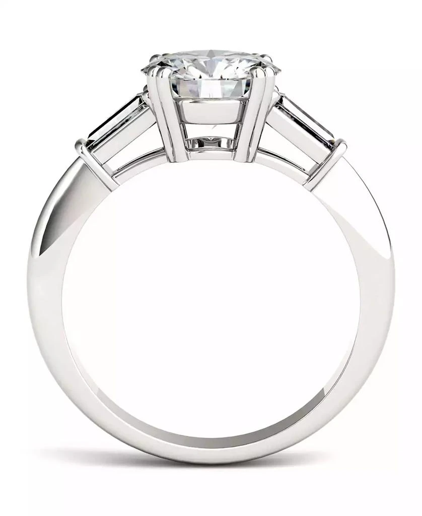 商品Charles & Colvard|Moissanite Round and Baguette Engagement Ring (2-1/4 ct. tw.) in 14k White Gold,价格¥11443,第4张图片详细描述