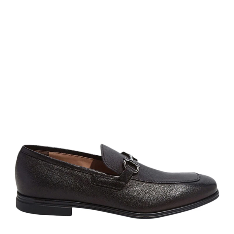 商品Salvatore Ferragamo|Salvatore Ferragamo 菲拉格慕 男士黑色小牛皮乐福鞋 02-C041-726482,价格¥3570,第1张图片
