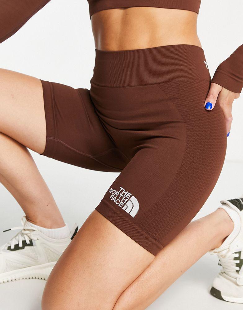 The North Face Training seamless high waist legging shorts in brown Exclusive at ASOS商品第1张图片规格展示