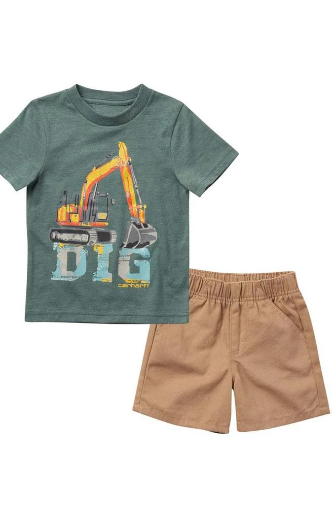 商品Carhartt|(CG8798) Short-Sleeve Dig T-Shirt & Canvas Shorts Set - Dark Khaki,价格¥177,第1张图片