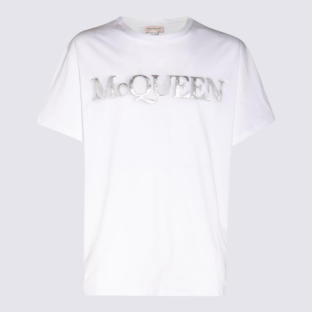 商品Alexander McQueen|ALEXANDER MCQUEEN WHITE COTTON LOGO T-SHIRT,价格¥1773,第1张图片