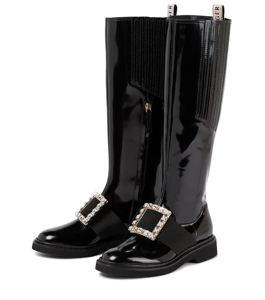 商品Roger Vivier|Viv' Rangers leather knee-high boots,价格¥16694,第7张图片详细描述