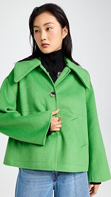 商品Ganni|羊毛宽领夹克,价格¥3639,第1张图片