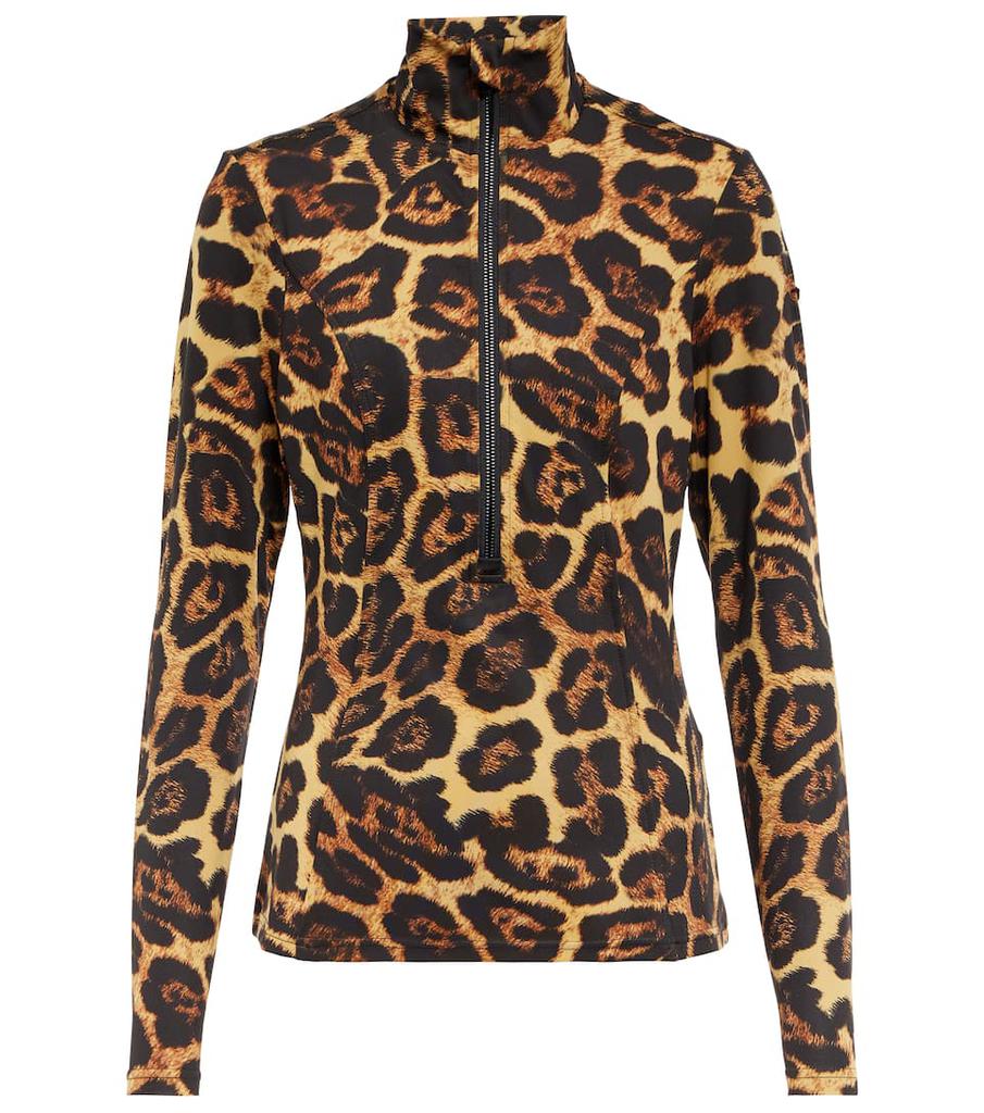 Leona jaguar-print mockneck ski top商品第1张图片规格展示