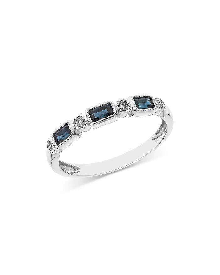 商品Bloomingdale's|Blue Sapphire & Diamond Stacking Band in 14K White Gold - Exclusive,价格¥4672,第1张图片