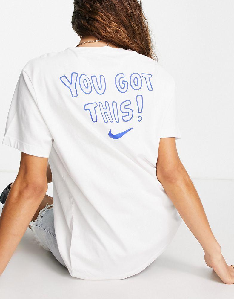 Nike Football t-shirt with back print in white商品第1张图片规格展示