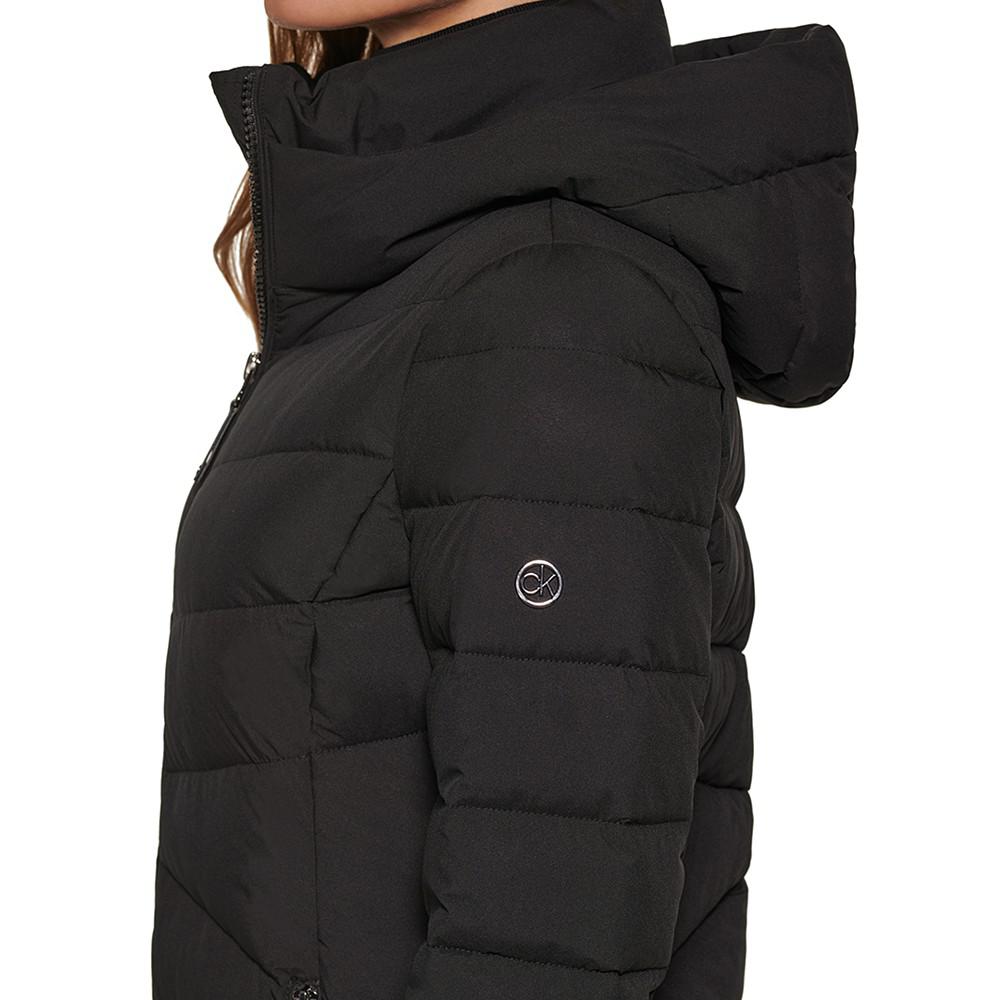 Women's Hooded Stretch Puffer Coat, Created for Macy's商品第4张图片规格展示